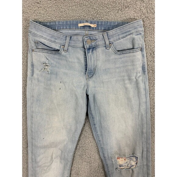 Levi's 711 Skinny 29x30 Light Wash Distressed Denim Blue Jean Pockets - Picture 5 of 16
